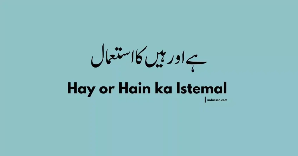 ہے اور ہیں کا استعمال Usage of Hay and Hain urdu grammar