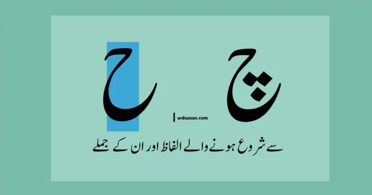 Urdu Words Starting With چ،ح & Their Sentences , چ،ح سے شروع ہونے والے الفاظ اور ان کے جملے