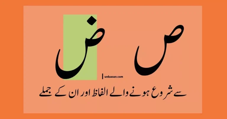 Urdu Words Starting With ص،ض & Their Sentences ,ص،ض سے شروع ہونے والے الفاظ اور ان کے جملے